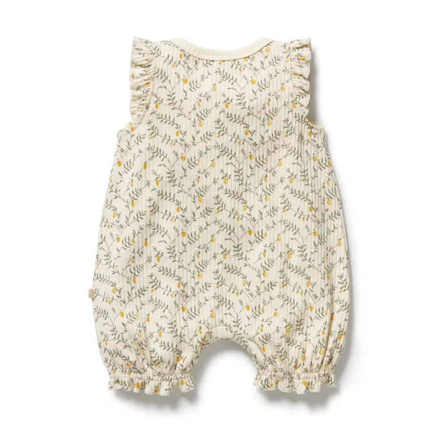 Wilson & Frenchy / Lemon Leaf Organic Ruffle Zipsuit