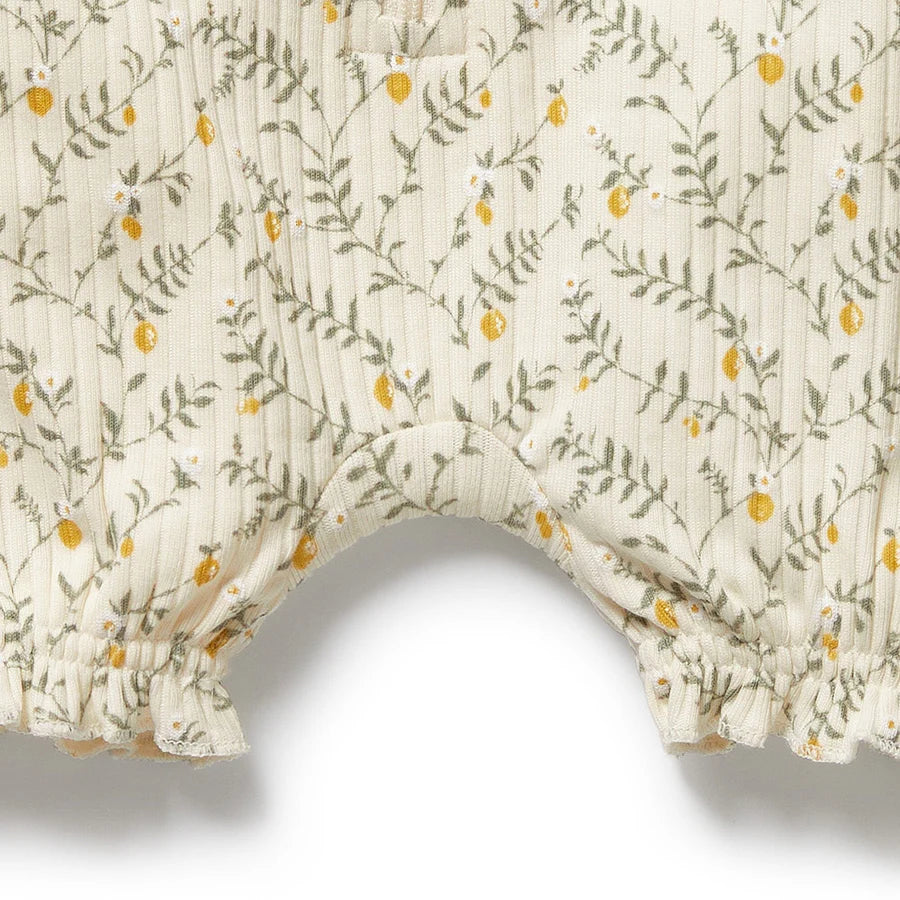 Wilson & Frenchy / Lemon Leaf Organic Ruffle Zipsuit