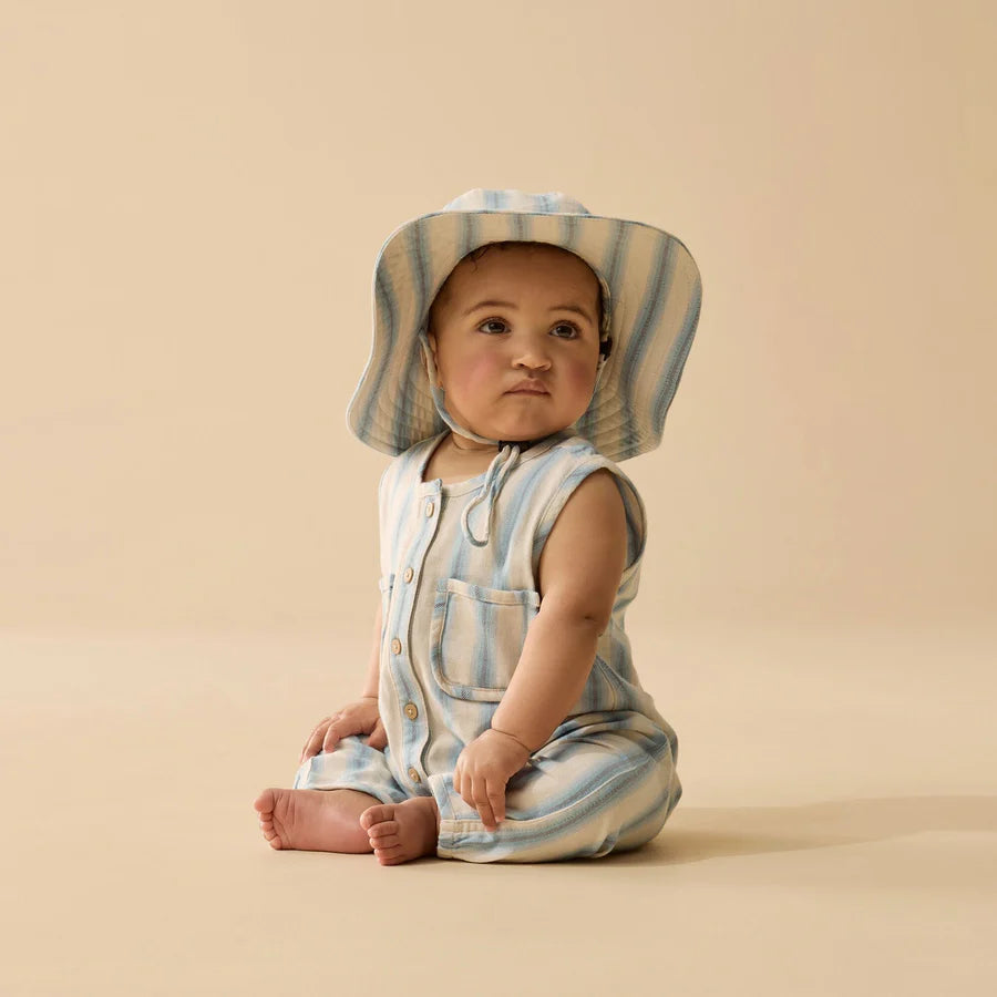Wilson & Frenchy / Deep Blue Stripe Organic Growsuit
