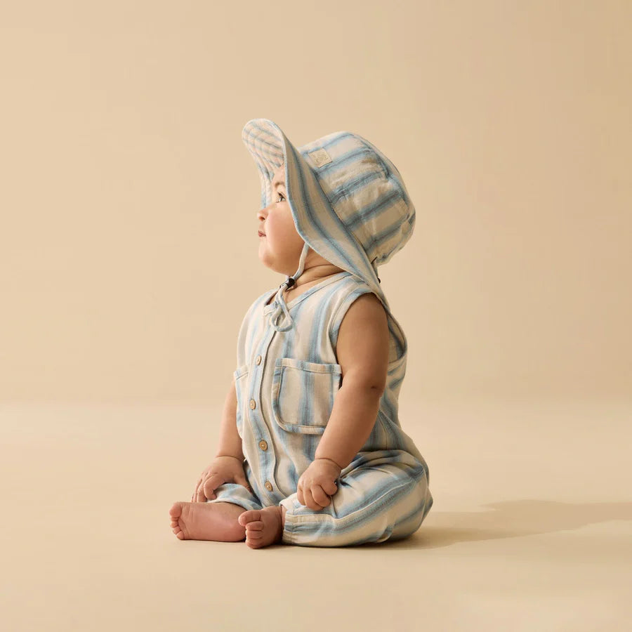Wilson & Frenchy / Deep Blue Stripe Organic Growsuit
