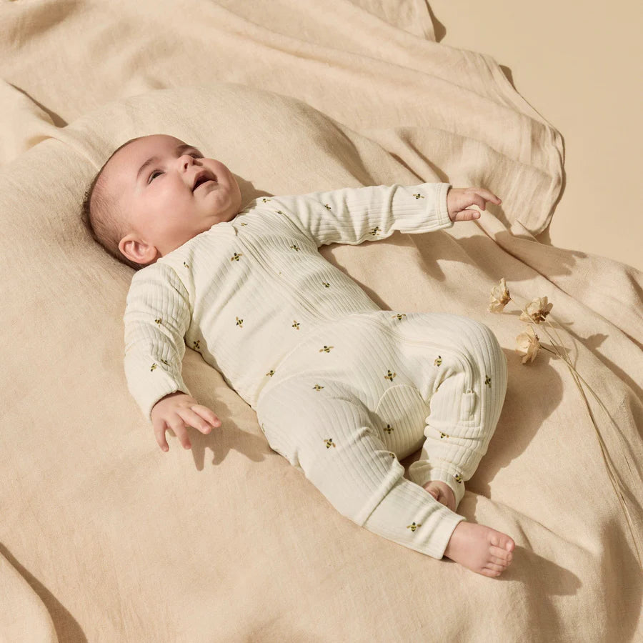 Wilson & Frenchy / Bee Mine Organic Zipsuit with Feet