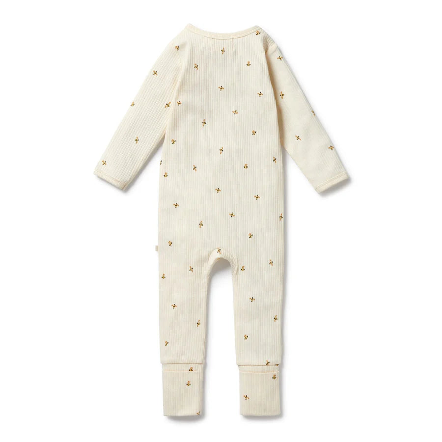 Wilson & Frenchy / Bee Mine Organic Zipsuit with Feet