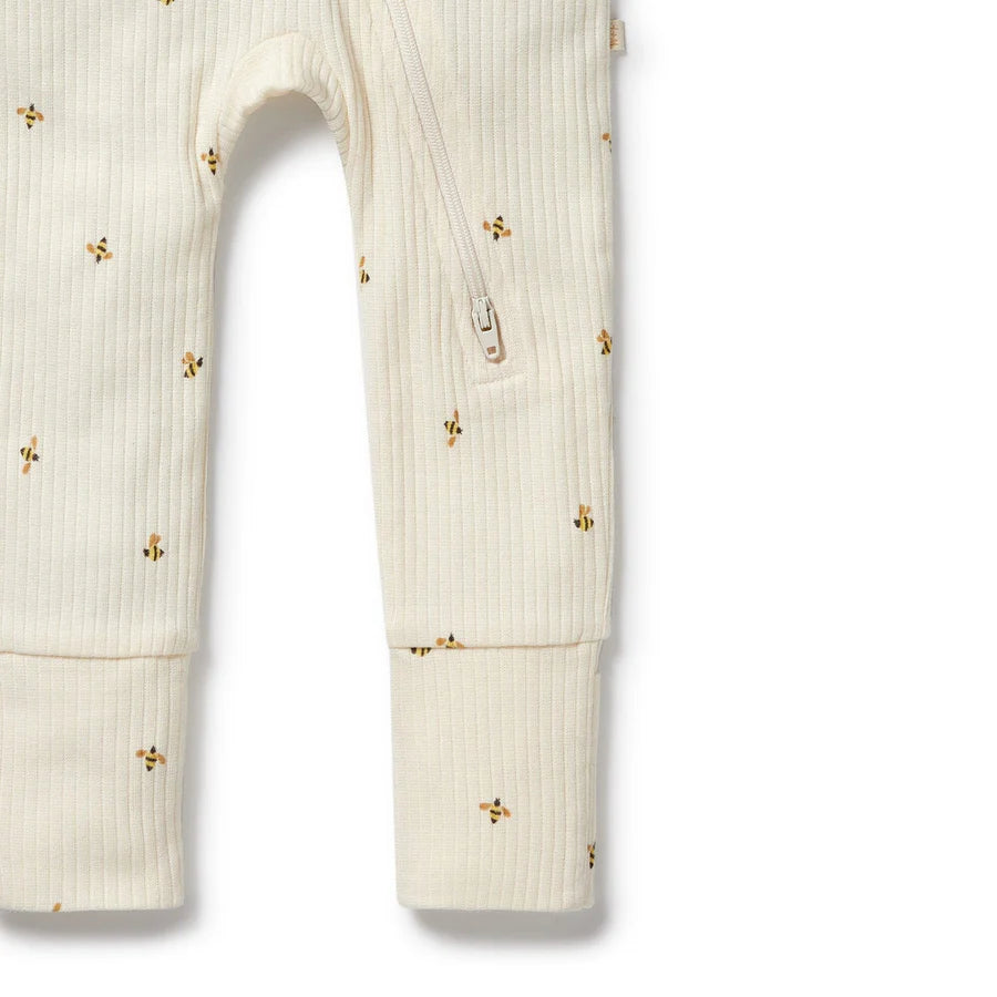 Wilson & Frenchy / Bee Mine Organic Zipsuit with Feet