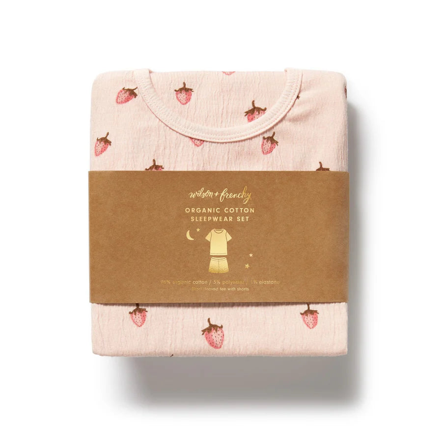 Wilson & Frenchy / Strawberry Kisses Organic Short Sleeved Pyjamas