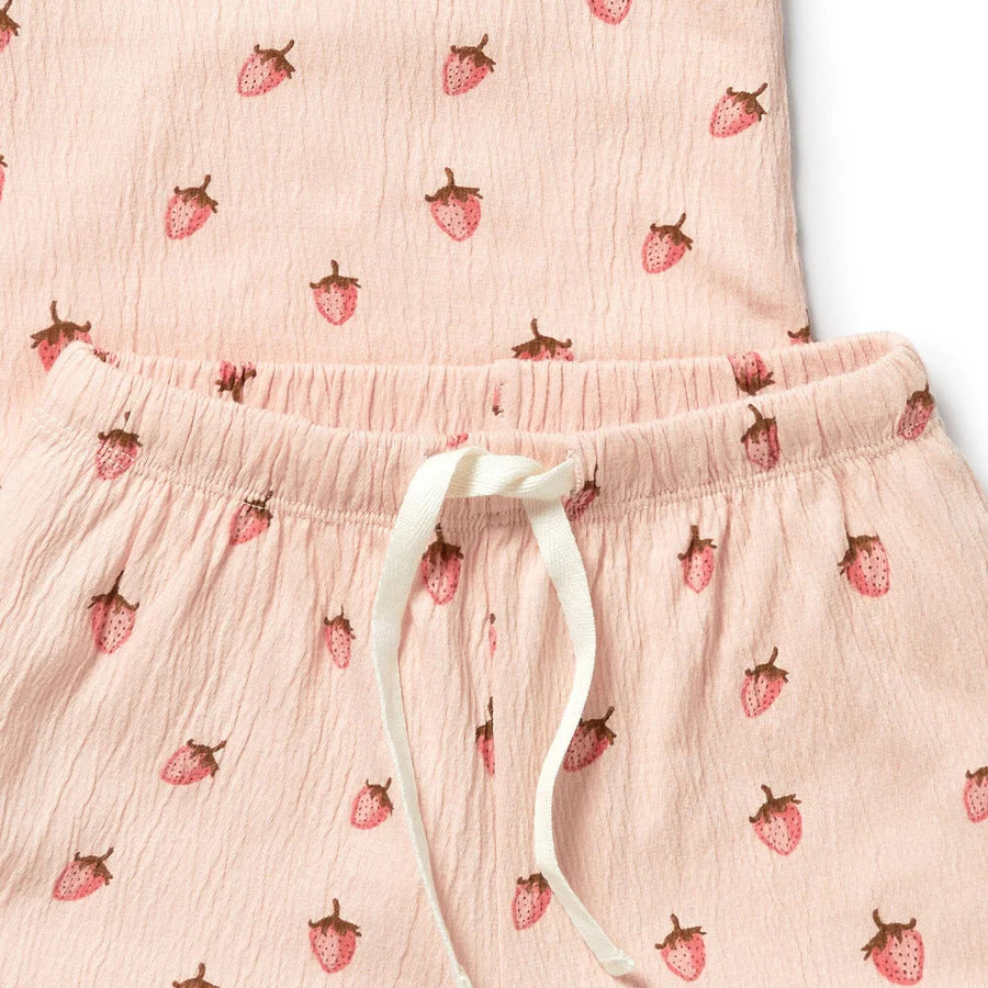 Wilson & Frenchy / Strawberry Kisses Organic Short Sleeved Pyjamas