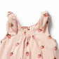 Wilson & Frenchy / Strawberry Kisses Organic Tie Playsuit