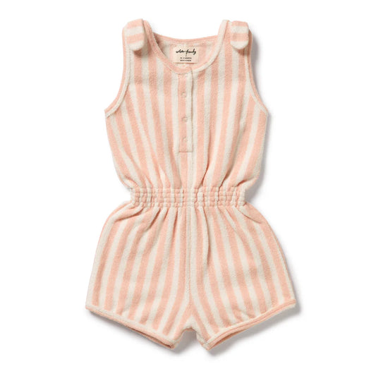 Wilson & Frenchy / Strawberry Wave Organic Terry Playsuit
