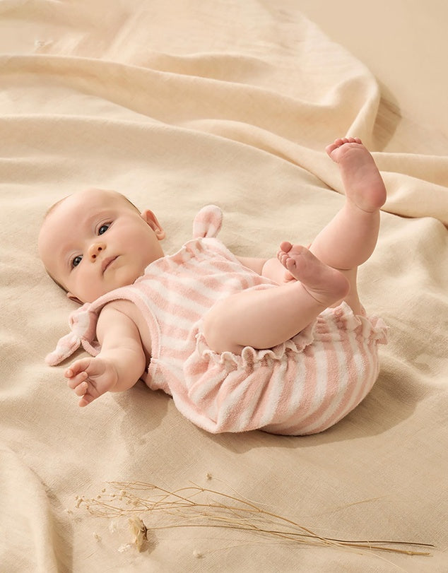 Wilson & Frenchy / Strawberry Wave Organic Terry Tie Playsuit