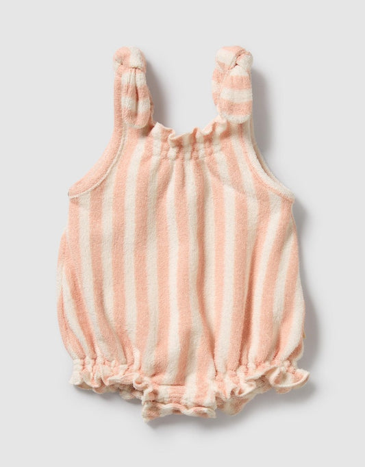 Wilson & Frenchy / Strawberry Wave Organic Terry Tie Playsuit