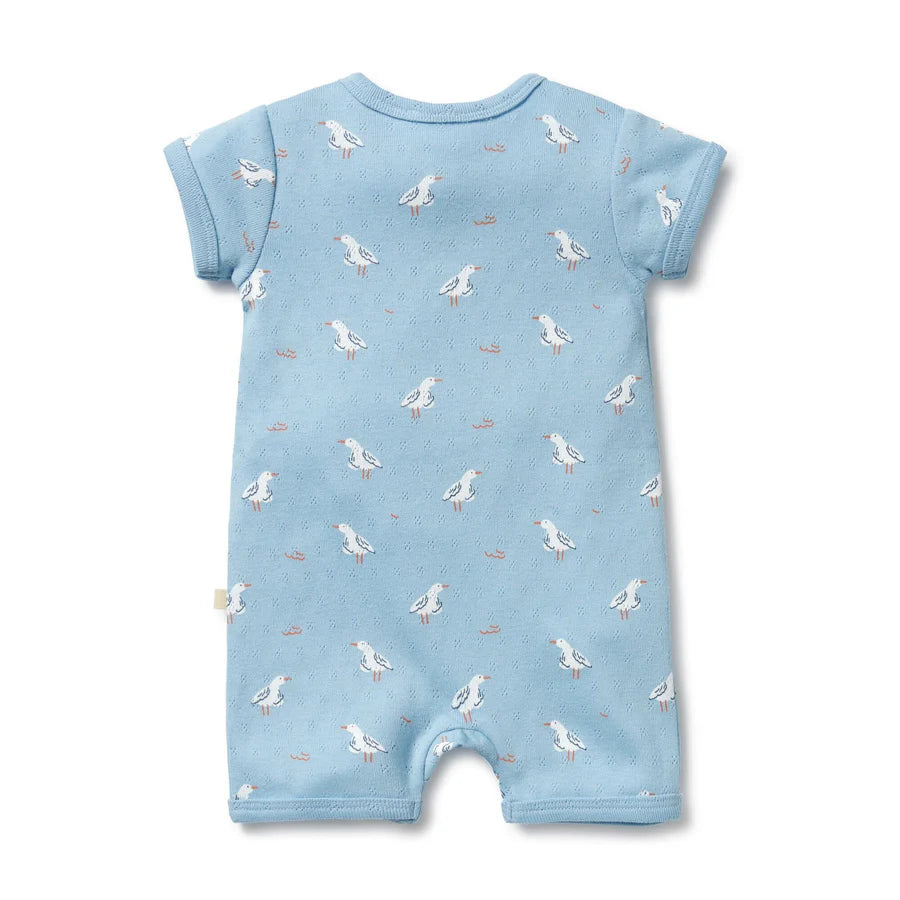 Wilson & Frenchy / Sunny Seagulls Organic Pointelle Boyleg Zipsuit