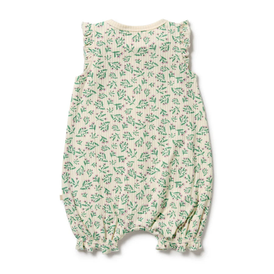 Wilson & Frenchy / Periwinkle Organic Ruffle Zipsuit