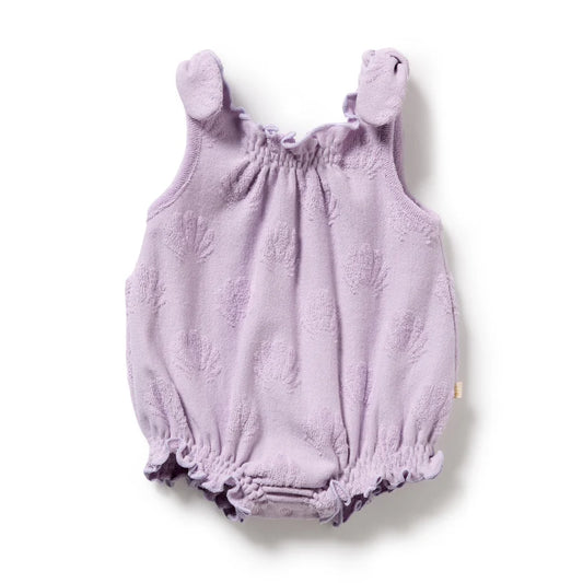 Wilson & Frenchy / Lavender Shells Organic Terry Tie Playsuit