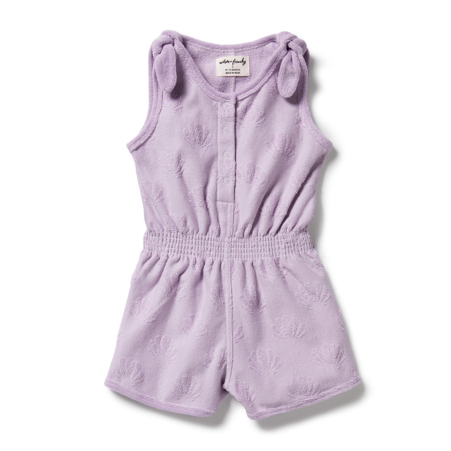 Wilson & Frenchy / Lavender Shells Organic Terry Playsuit