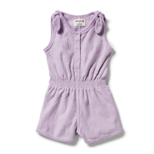 Wilson & Frenchy / Lavender Shells Organic Terry Playsuit