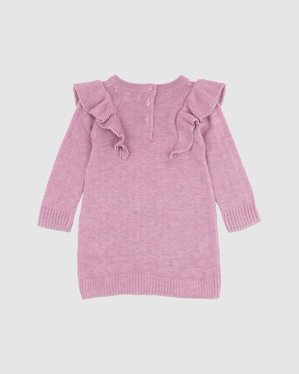 Bebe By Minihaha / Pointelle Knitted Dress - Dark Lilac