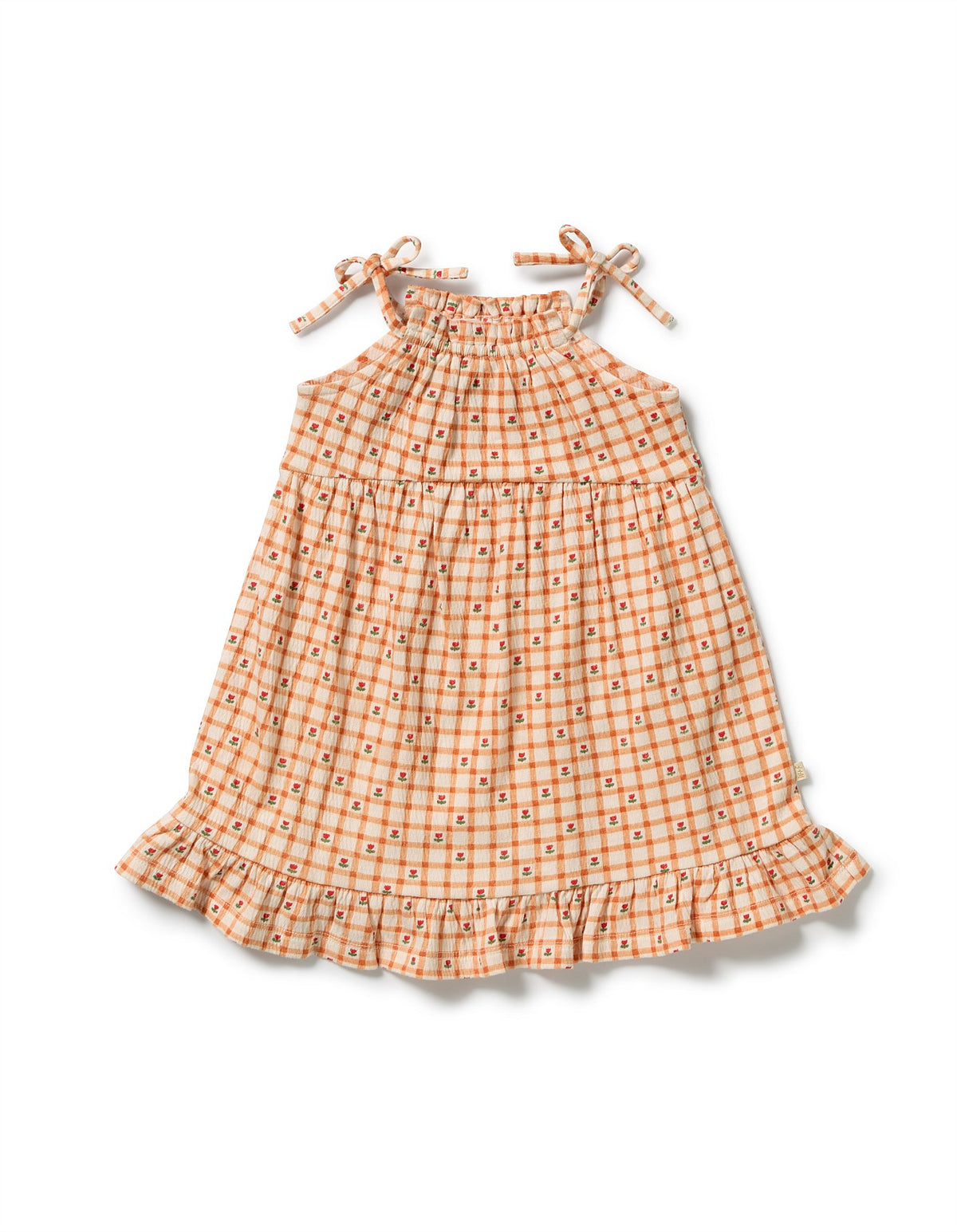 Wilson & Frenchy / Checkerberry Organic Crinkle Ruffle Dress