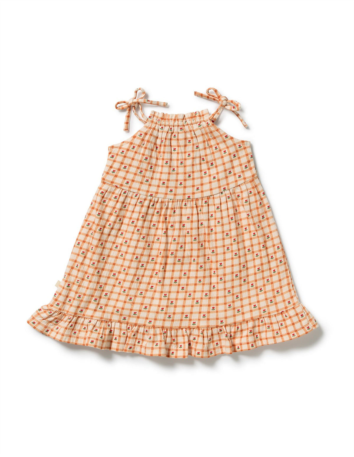 Wilson & Frenchy / Checkerberry Organic Crinkle Ruffle Dress