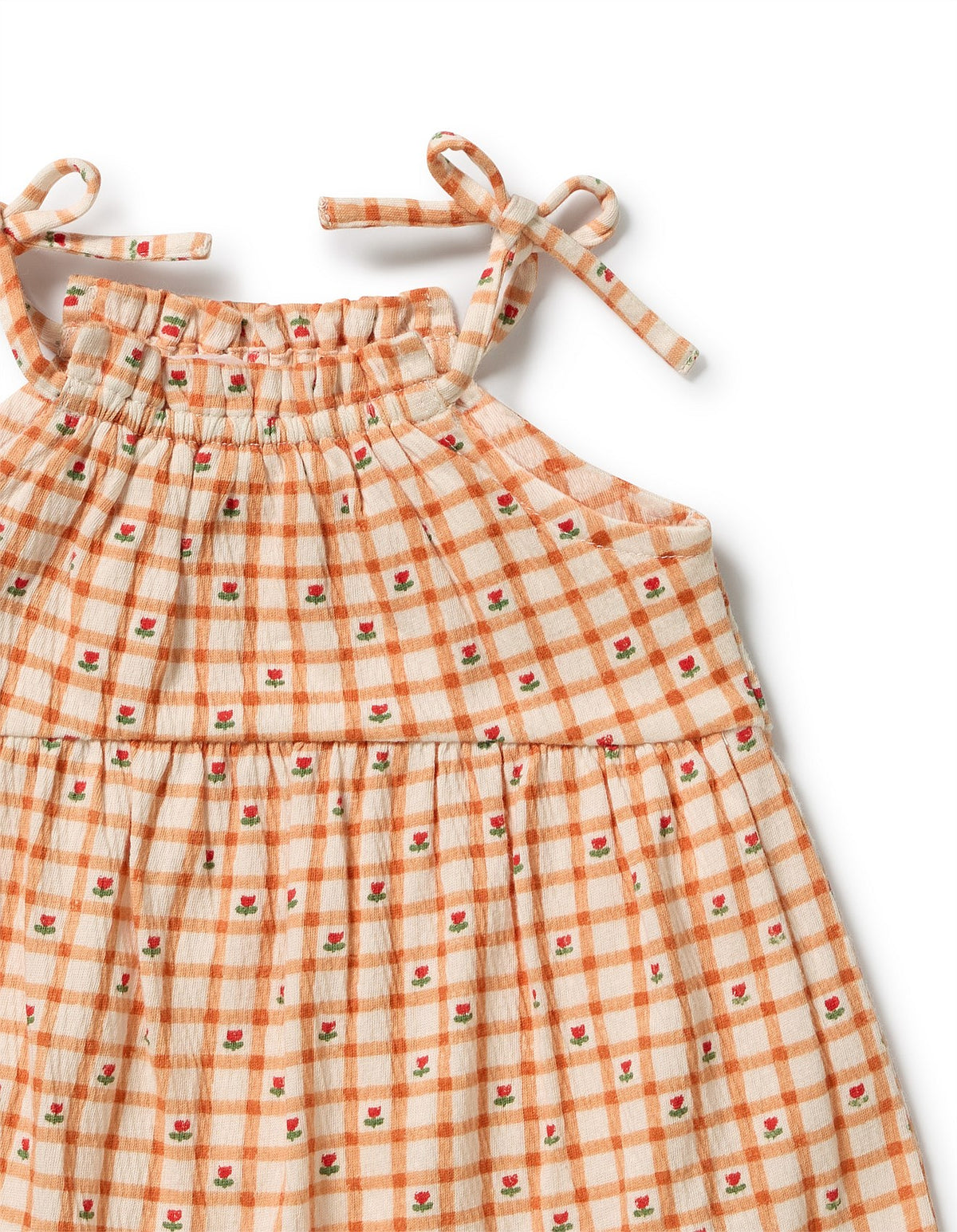 Wilson & Frenchy / Checkerberry Organic Crinkle Ruffle Dress