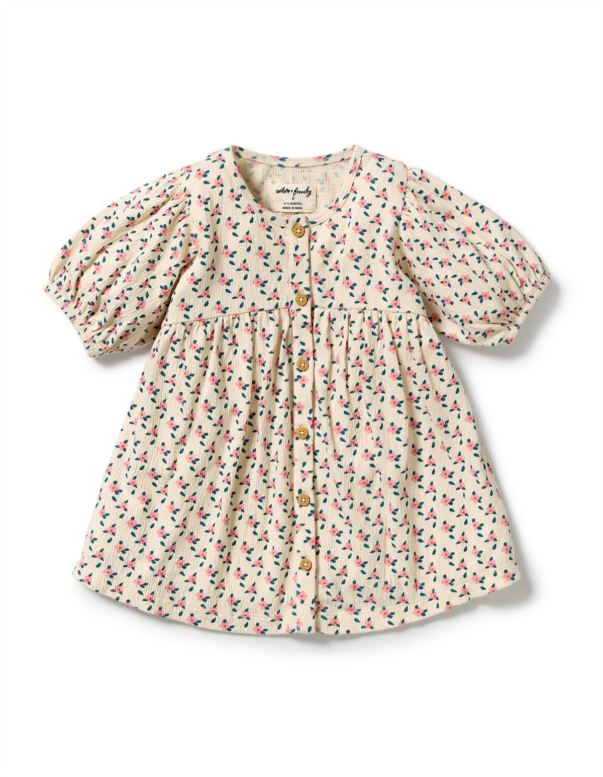 Wilson & Frenchy / Little Blossom Organic Crinkle Button Dress