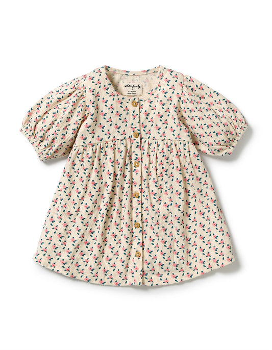 Wilson & Frenchy / Little Blossom Organic Crinkle Button Dress