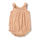 Wilson & Frenchy / Checkerberry Organic Crinkle Tie Playsuit