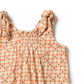 Wilson & Frenchy / Checkerberry Organic Crinkle Tie Playsuit