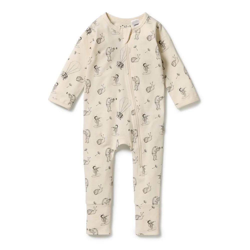 Wilson & Frenchy / Whispering Willows Organic Zipsuit with Feet