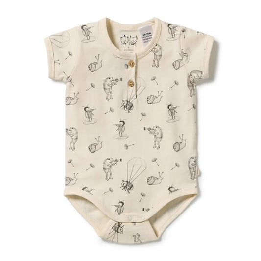 Wilson & Frenchy / Whispering Willows Organic Henley Bodysuit