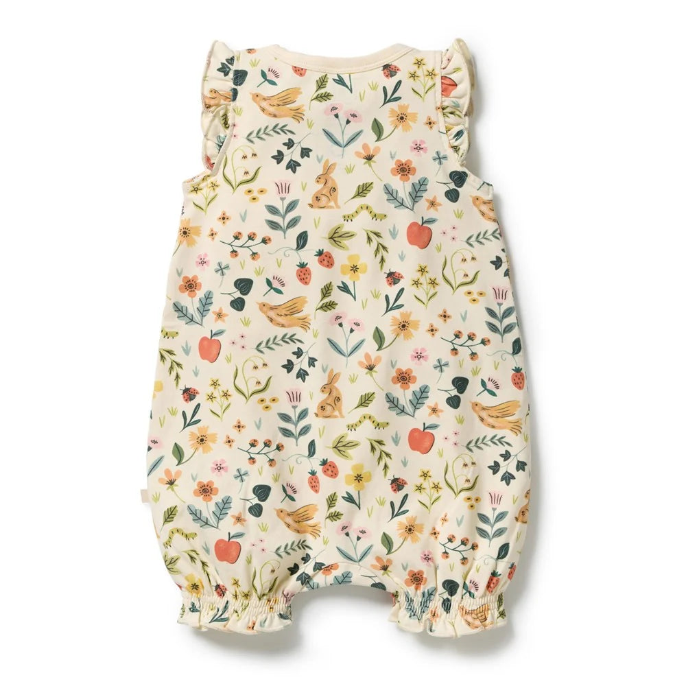 Wilson & Frenchy / Summer Garden Organic Ruffle Zipsuit