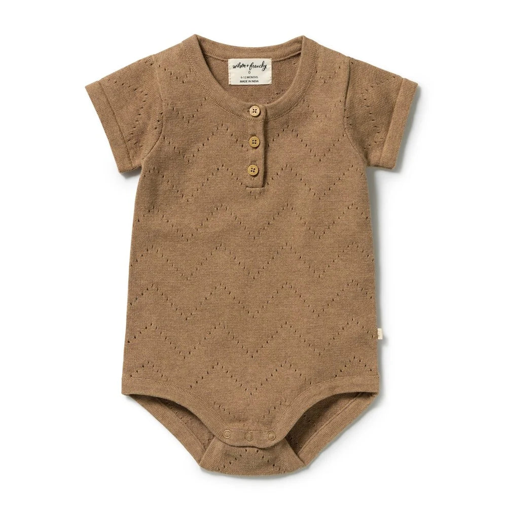 Wilson & Frenchy / Ginger Snap Organic Knitted Pointelle Bodysuit