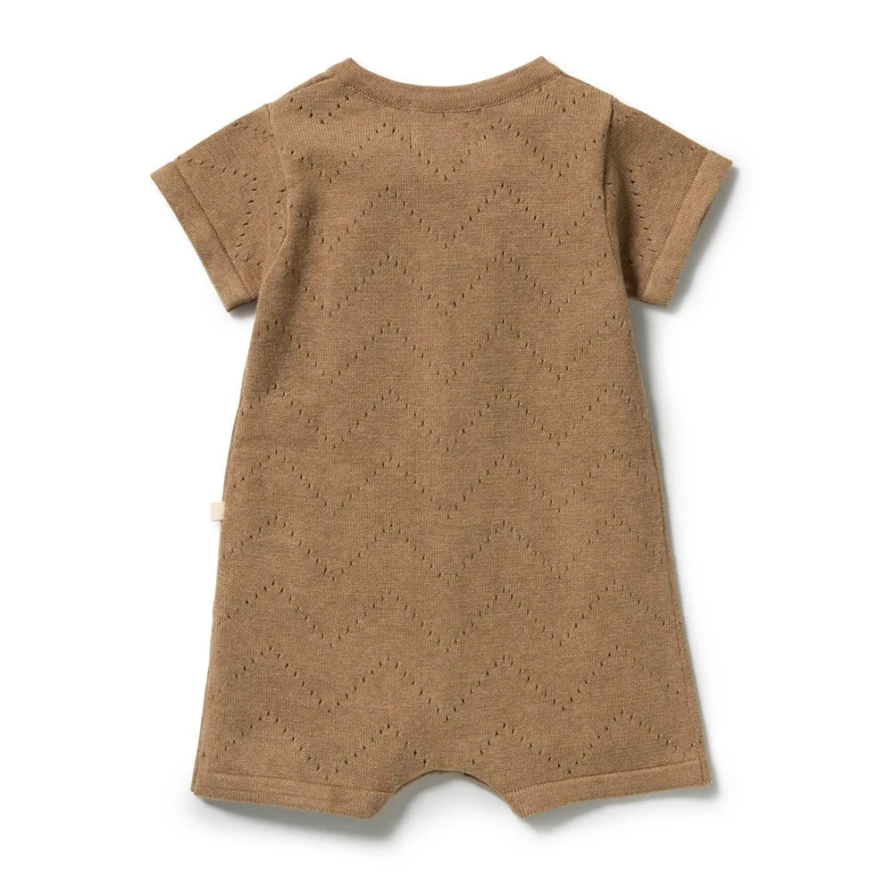Wilson & Frenchy / Ginger Snap Organic Knitted Pointelle Growsuit