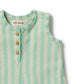 Wilson & Frenchy / Seafoam Stripe Organic Terry Growsuit