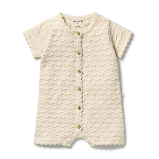 Wilson & Frenchy / Milk Cloud Organic Knitted Chevron Growsuit