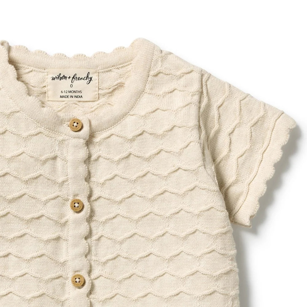 Wilson & Frenchy / Milk Cloud Organic Knitted Chevron Growsuit