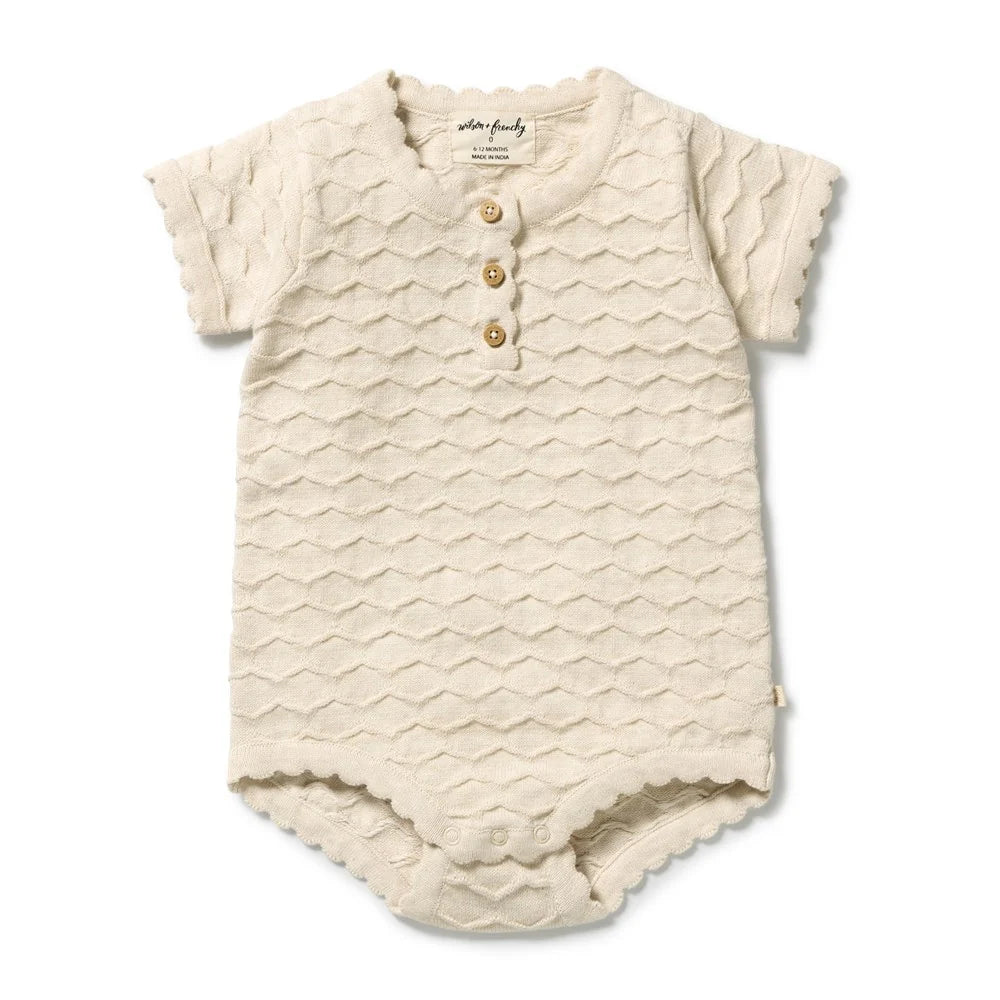 Wilson & Frenchy / Milk Cloud Organic Knitted Chevron Bodysuit