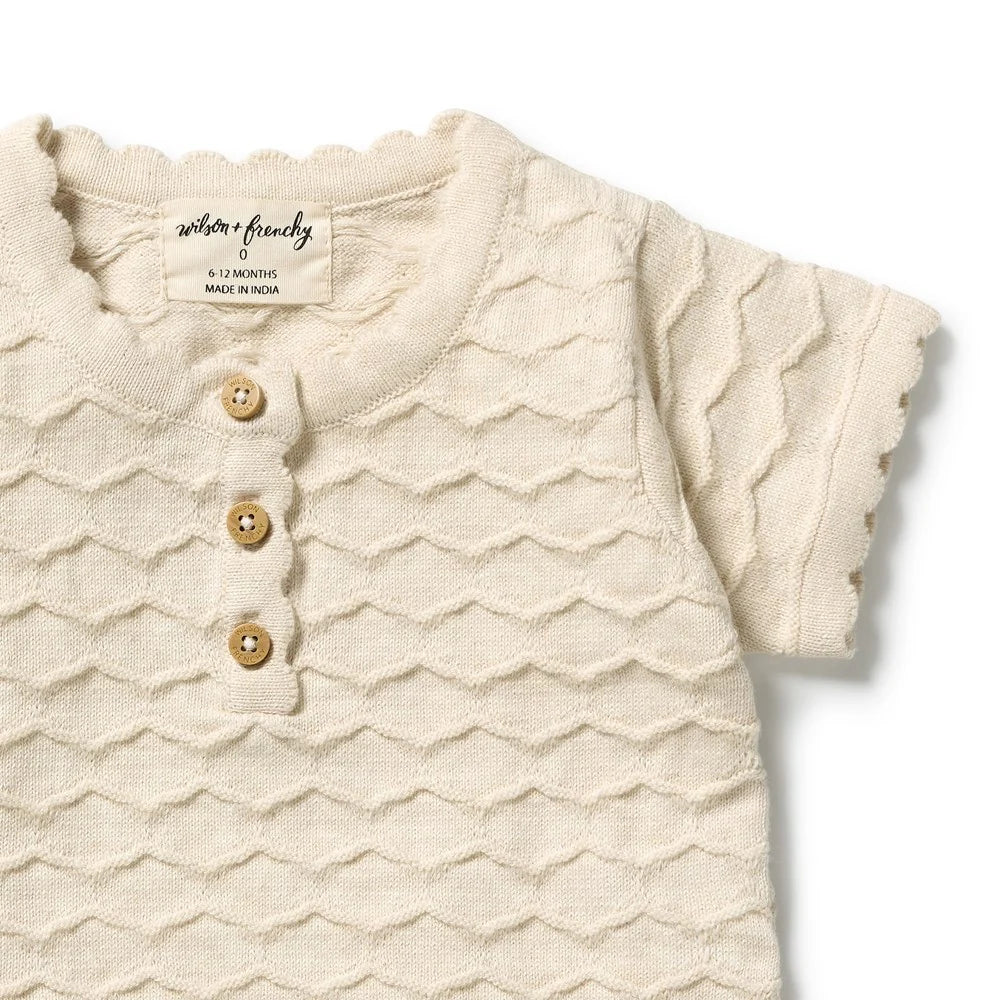 Wilson & Frenchy / Milk Cloud Organic Knitted Chevron Bodysuit
