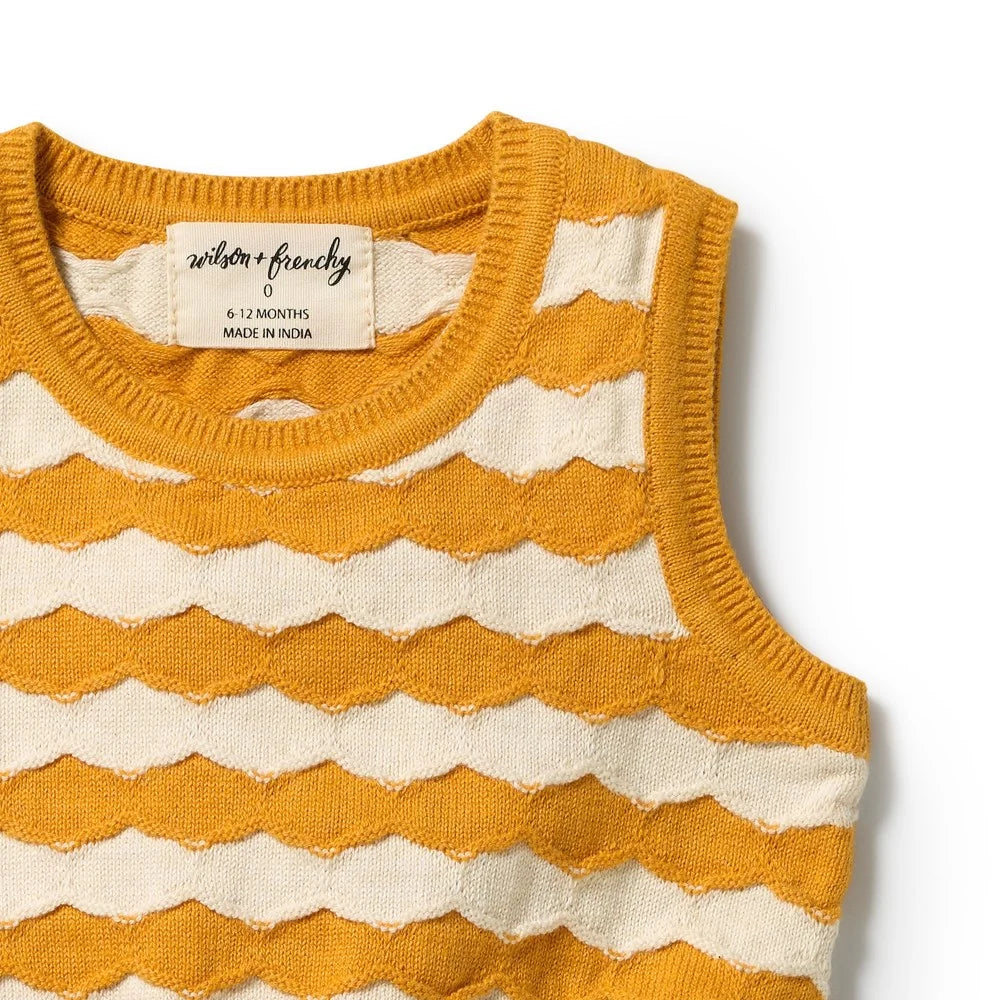 Wilson & Frenchy / Marmalade Organic Knitted Chevron Bodysuit