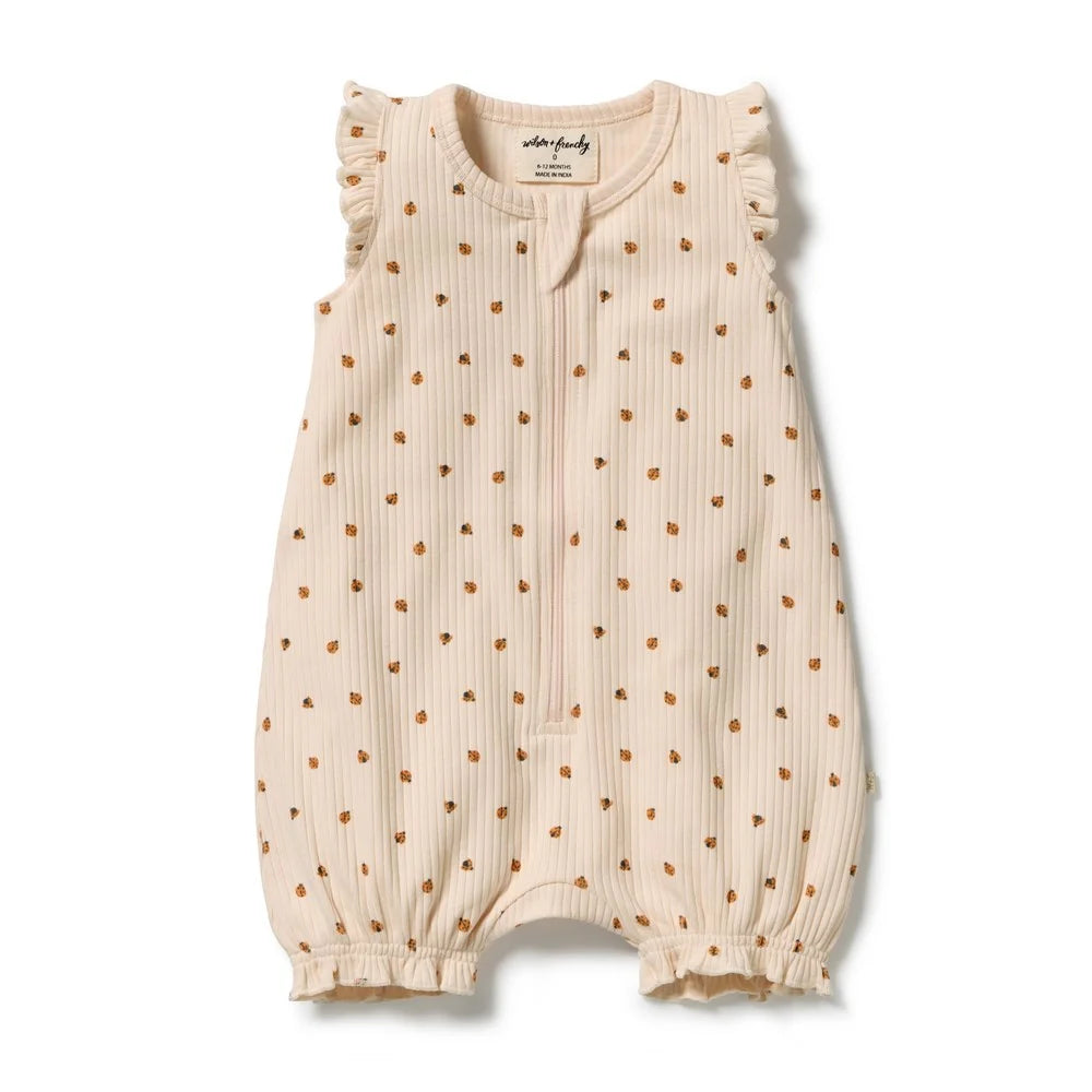 Wilson & Frenchy / Little Lady Bugs Organic Ruffle Zipsuit