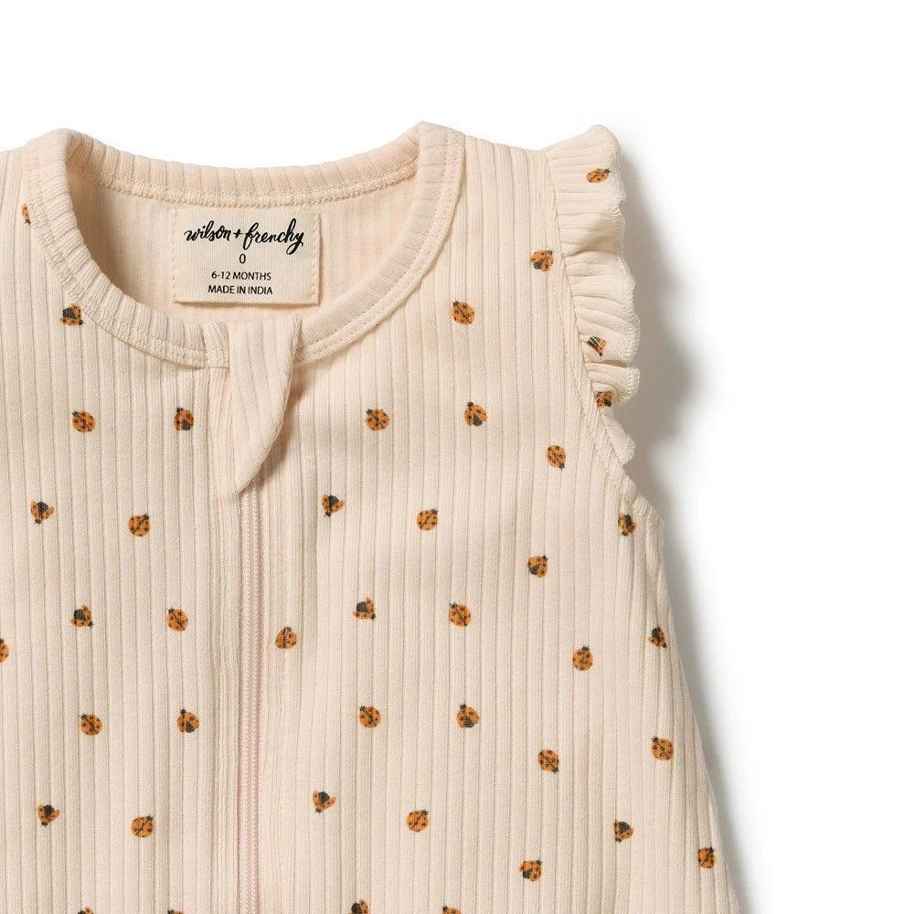 Wilson & Frenchy / Little Lady Bugs Organic Ruffle Zipsuit