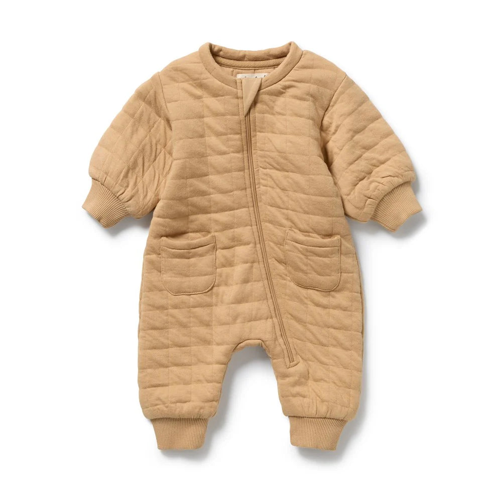 Wilson & Frenchy / Honey Fawn Organic Quilted Growsuit