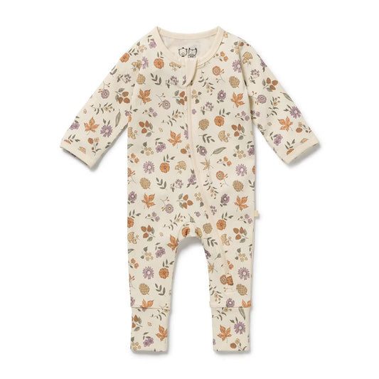 Wilson & Frenchy / Maple Glow Organic Zipsuit with Feet