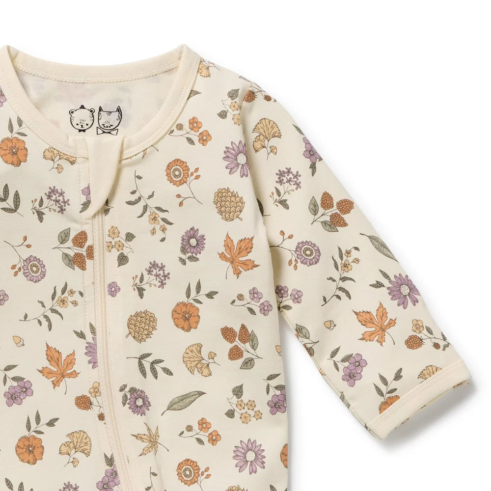 Wilson & Frenchy / Maple Glow Organic Zipsuit with Feet