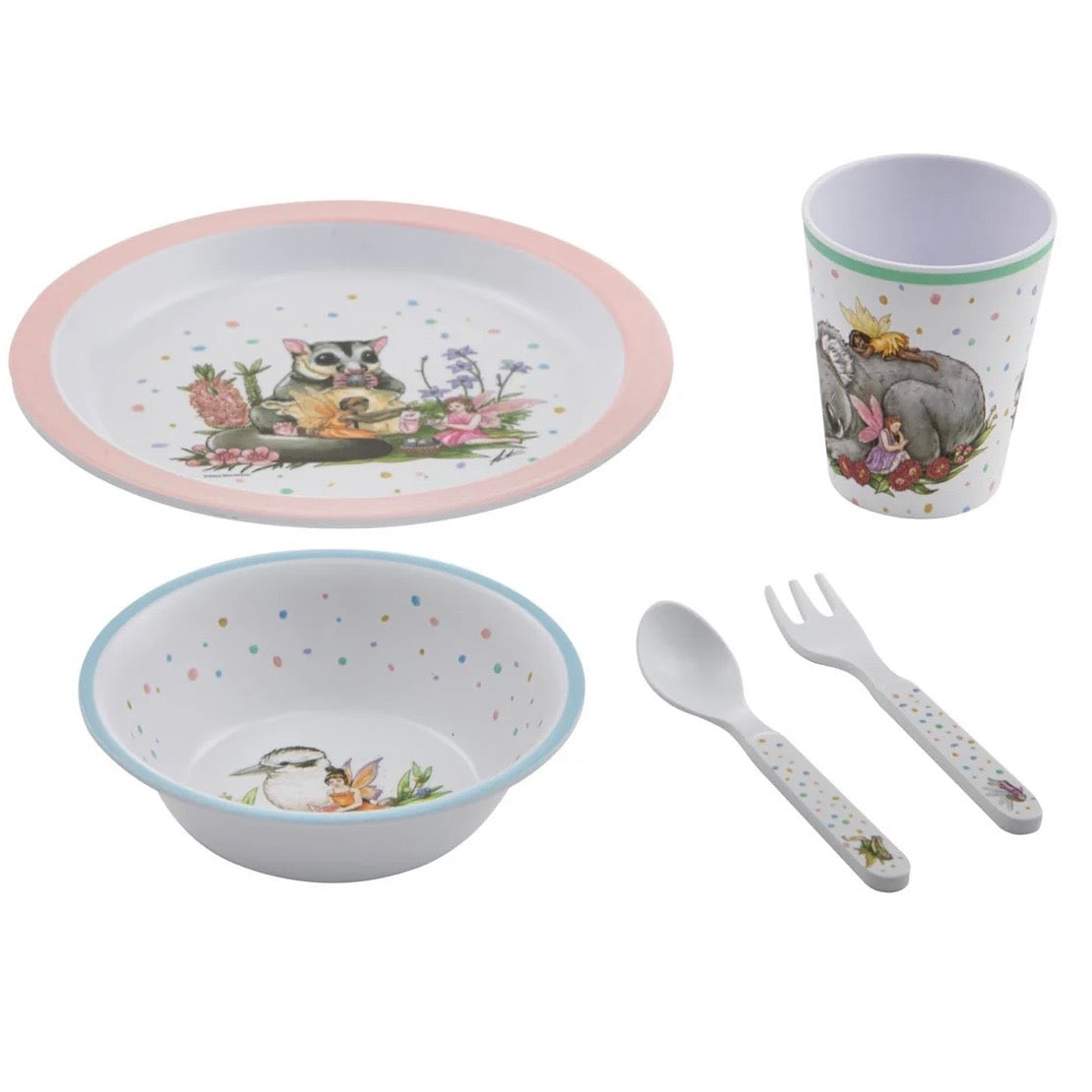 Ashdene / Aussie Fairies 5 Piece Kids Dinner Set