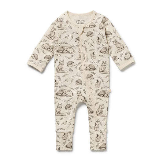Wilson & Frenchy / Foxglove Forest Organic Zipsuit with Feet
