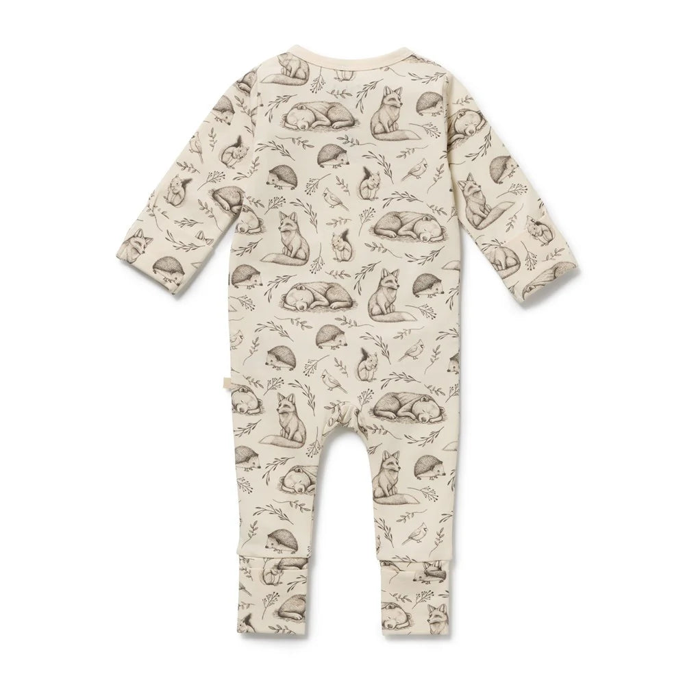 Wilson & Frenchy / Foxglove Forest Organic Zipsuit with Feet
