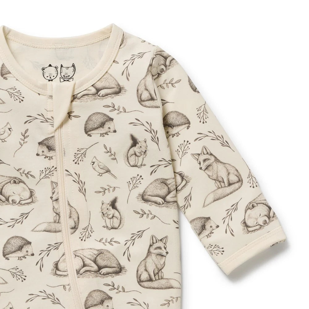Wilson & Frenchy / Foxglove Forest Organic Zipsuit with Feet