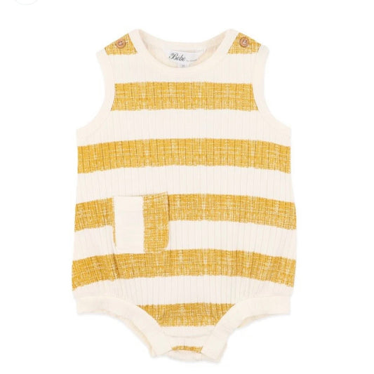 Bebe By Minihaha / Sway Organic Stripe Wide Rib Bodysuit