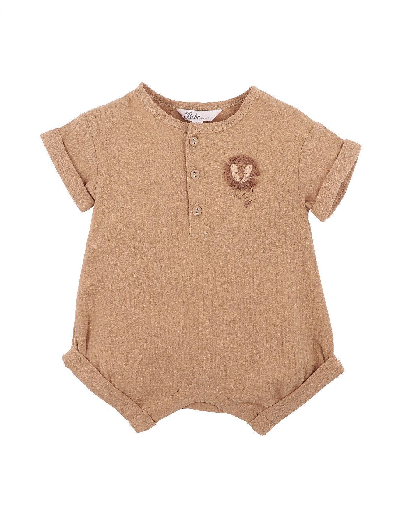 Bebe By Minihaha / Sway Textured Embroidered Lion Romper