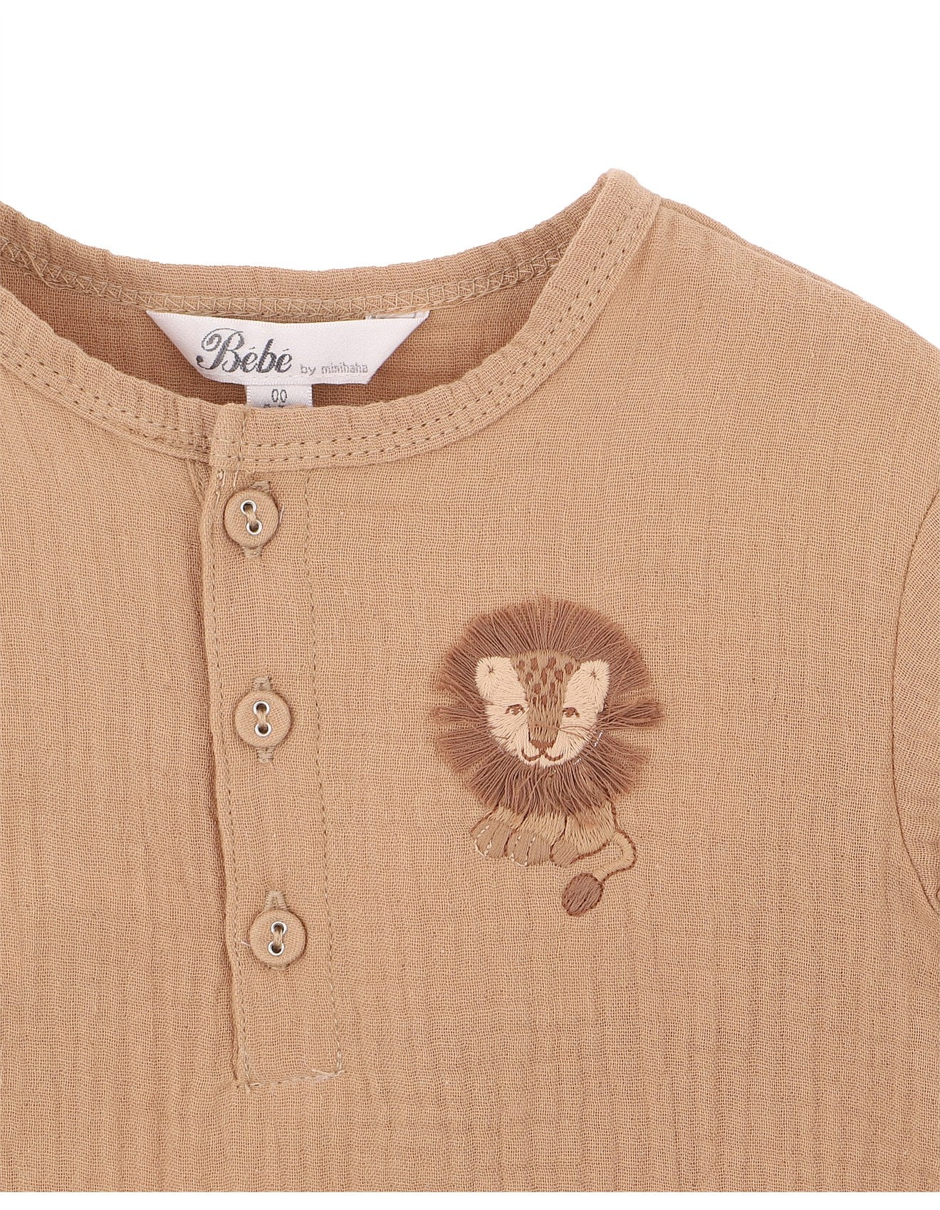 Bebe By Minihaha / Sway Textured Embroidered Lion Romper
