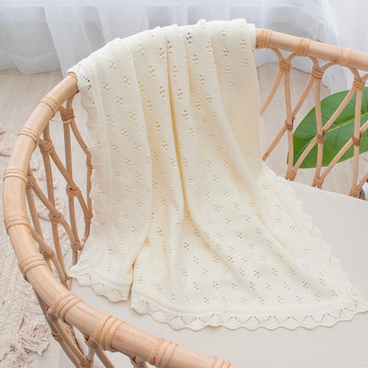 Living Textiles / Bamboo Cotton Heirloom Blanket - Ivory